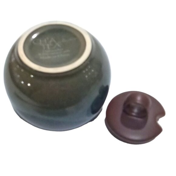 Vintage Ch'a Tea Collection Creamer & Lidded Sugar Bowl Reactive Brown - Picture 5 of 9